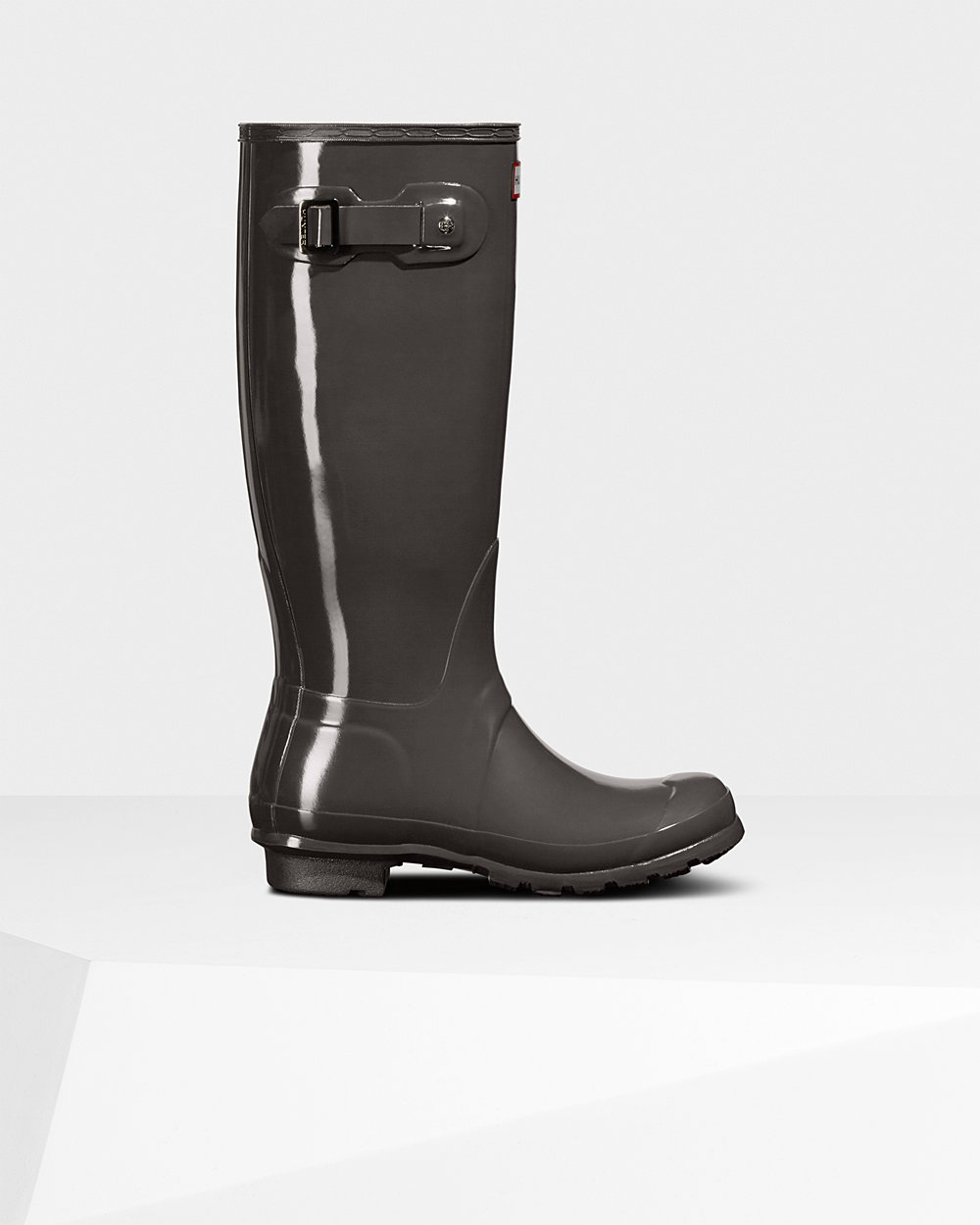 Botas de Lluvia Altas Hunter Mujer - Original Gloss - Grises - CYHBEQA-91